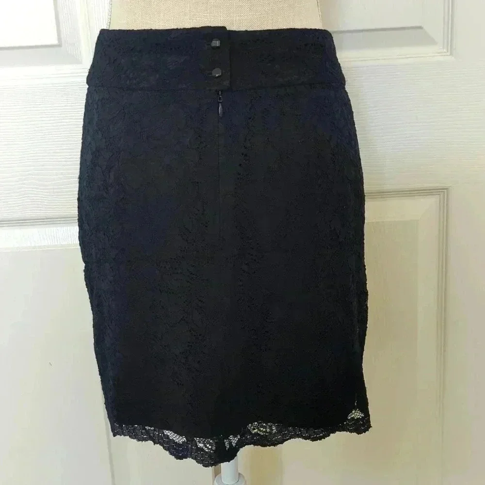 Banana Republic Black Lace Fully Lined Skirt